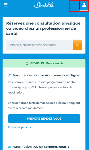 Compte Doctolib Android